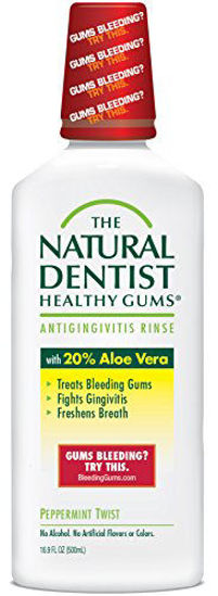 Picture of Natural Dentist The Healthy Gums Antigingivitis Mouthwash to Prevent and Treat Bleeding Gums and Fight the Gum Disease Gingivitis flavor (500 ml), Peppermint Twist, 1 Count, Peppermint, 16.9 Fl Oz