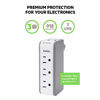 Picture of Belkin 3-Outlet USB Surge Protector, Rotating Plug (1 Amp, 918 Joules), silver (BZ103050-TVL)