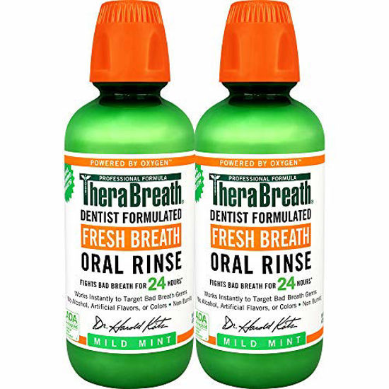 Picture of TheraBreath Fresh Breath Oral Rinse, Mild Mint, 16oz Bottle (Pack of Two)
