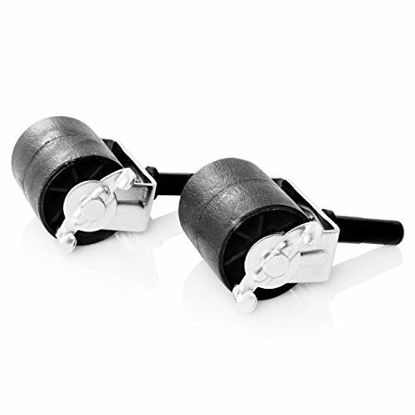 Picture of MALOUF STRUCTURES Set of 2 Extra Wide Bed Frame Replacement Caster Wheels, Rug Rollers, Black