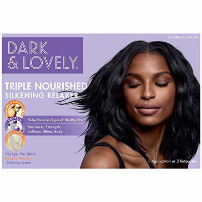 Picture of Softsheen-Carson Dark and Lovely Triple Nourished Silkening Relaxer No-Lye Regular Strength with Shea Butter, Jojoba and Avocado Oils, Regular