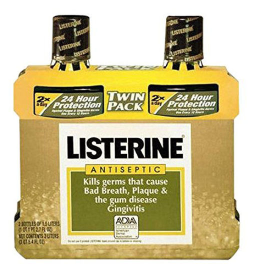 Picture of Listerine Antiseptic Mouth Wash Original Flavor Bottle, 1.5 L, 2 Piece