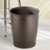 Picture of iDesign Kent Plastic Wastebasket, Small Round Plastic Trash Can for Bathroom, Bedroom, Dorm, College, Office, 8.35" x 8.35" x 10", Bronze