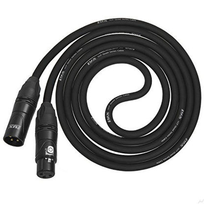 Picture of LyxPro Quad Series 6 ft XLR 4-Conductor Star Quad Balanced Microphone Cable for High End Quality and Sound Clarity, Extreme Low Noise, Black