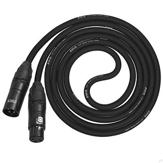 Picture of LyxPro Quad Series 6 ft XLR 4-Conductor Star Quad Balanced Microphone Cable for High End Quality and Sound Clarity, Extreme Low Noise, Black