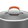 Picture of Rachael Ray Brights Hard Anodized Nonstick Sauce Pan/Saucepan with Lid, 3 Quart, Gray with orange handles