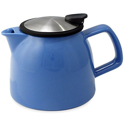 Picture of FORLIFE Bell Ceramic Teapot with Basket Infuser 26-Ounce/770ml, Blue