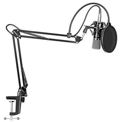 Picture of Neewer NW-700 Professional Studio Broadcasting Recording Condenser Microphone & NW-35 Adjustable Recording Microphone Suspension Scissor Arm Stand with Shock Mount and Mounting Clamp Kit