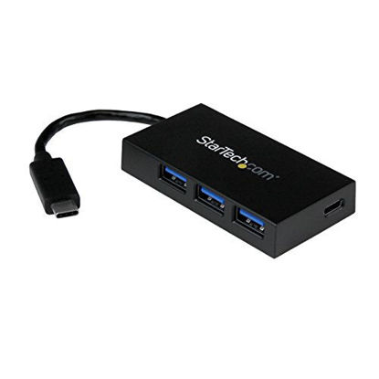 Picture of StarTech.com 4-Port USB 3.0 Hub - Powered USB 3.1 Gen 1 Hub - USB-C to 1x USB-C and 3X USB-A Adapter - USB-C Port Expander (HB30C3A1CFB)