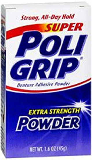 Picture of PoliGrip Super Denture Adhesive Powder, Extra Strength 1.6 oz Container (2)