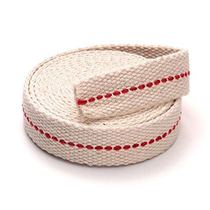 Picture of Light Of Mine 3/4" Inch 100% Cotton Flat Wick 6 Foot Roll for Paraffin Oil or Kerosene based Lanterns and Oil Lamps with Genuine Red Stitch Superior Quality (3/4")