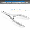 Picture of Cuticle Trimmer with Cuticle Pusher - Cuticle Remover Cuticle Nipper Professional Stainless Steel Cuticle Cutter Clipper Durable Pedicure Manicure Tools for Fingernails and Toenails (Silver)