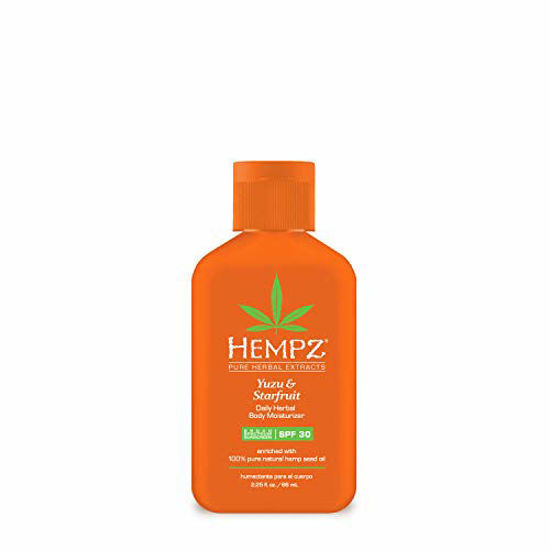 Picture of Hempz Yuzu & Starfruit Daily Herbal Lotion with Broad Spectrum SPF 30 - Fragranced, Paraben-Free Sunscreen and Moisturizer with 100% Natural Hemp Seed Oil for Women - Premium Skin Care Products