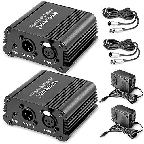 GetUSCart Neewer 1 Channel 48V Phantom Power Supply Black with