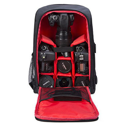 Picture of G-raphy Camera Backpack Photography Camera Bag Waterproof with Laptop Compartment/Tripod Holder for DSLR SLR Cameras / Lenses / Flashes etc (Red)