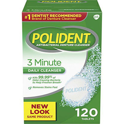 Picture of Polident 3-Minute Antibacterial Denture Cleanser - Mint - 120 ct (PPAX1322700)