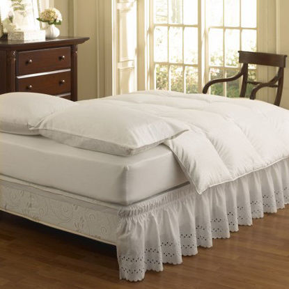 Picture of EasyFit Wrap Around Eyelet Ruffled Bed Skirt (Queen/King), White