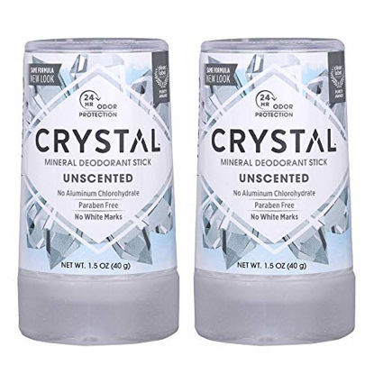 Picture of CRYSTAL Travel Stick Mineral Deodorant - Unscented Body Deodorant With 24-Hour Odor Protection, Non-Staining & Non-Sticky, Aluminum Chloride & Paraben Free, 1.5 FL OZ - (Pack of 2)