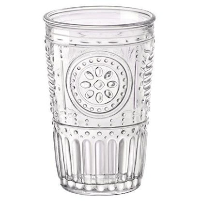 Picture of Bormioli Rocco Romantic Water Glass [Set Of 4] | 10.25 oz Premium Glass Set For Refreshments, Soda & Beverages | Italian Quality Glassware, Perfect For Dinner Parties, Bars & Restaurants