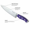 Picture of McCook MC27 14 Pieces Stainless Steel kitchen knife set with Wooden Block, Kitchen Scissors and Built-in Sharpener, Purple