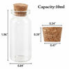 Picture of OUTUXED 60pcs 10ml Mini Glass Cork Bottles with Cork Stoppers Wish Bottles, 60pcs Eye Screws, 30 Meters Twine and 3pcs Funne