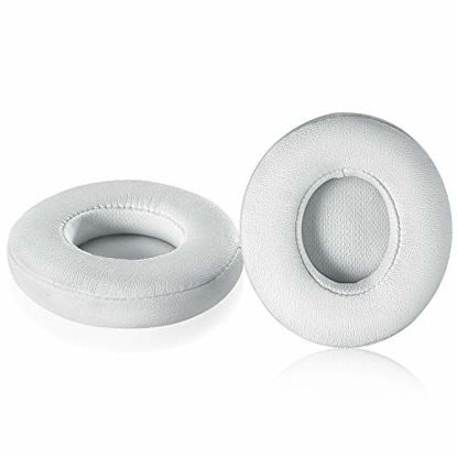 Picture of Solo 2/3 Wireless Earpads - JARMOR Replacement Protein Leather & Memory Foam Ear Cushion Cover for Beats Solo2/3 Wireless On Ear by Dr. Dre Headphones ONLY (NOT FIT Solo 2 Wired) - White