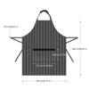 Picture of Syntus 2 Pack Adjustable Bib Apron Thicker Waterdrop Resistant with 2 Pockets Cooking Kitchen Aprons for Women Men Chef, Pinstripe Black White