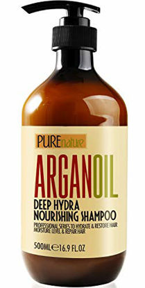 Picture of Moroccan Argan Oil Shampoo SLS Free Sulfate Free, for Damaged, Dry, Curly or Frizzy Hair - Thickening for Fine / Thin Hair, Good for Color and Keratin Treated Hair