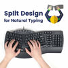 Picture of Perixx Periboard-512 Ergonomic Split Keyboard - Natural Ergonomic Design - Black - Bulky Size 19.09"x9.29"x1.73", US English Layout (11525)