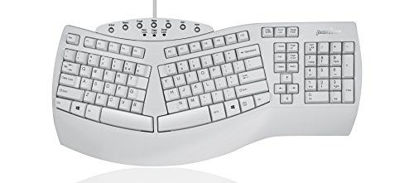 Picture of Perixx PERIBOARD-512W Periboard-512 Ergonomic Split Keyboard - Natural Ergonomic Design - White - Bulky Size 19.09"X9.29"X1.73", US English Layout