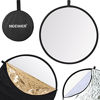 Picture of Neewer Round 5-in-1 Collapsible Multi-Disc Light Reflector 19.6 inches / 50 centimeters with Carrying Case - Translucent, Silver, Gold, White and Black for Studio or any Photography Situation