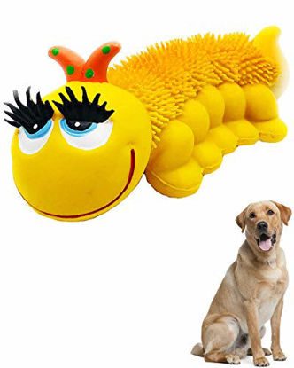 Picture of Sensory Caterpillar - Squeaky Dog Toys - Soft, Natural Rubber (Latex) - for Puppies, Small Dogs & Medium Dogs - Complies with Same Safety Standards as Childrens Toys (1 Pack)