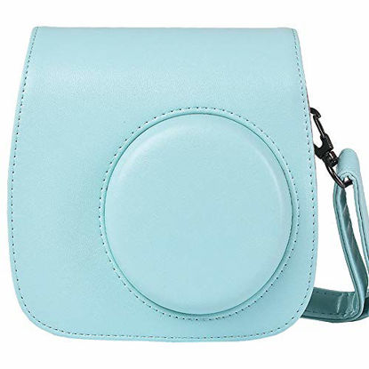 Picture of Protective & Portable Case Compatible with fujifilm instax Mini 11/9/8/8+ Instant Film Camera with Accessory Pocket and Adjustable Strap - Ice Blue by SAIKA