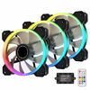 Picture of EZDIY-FAB Dual Ring 120mm RGB Case Fan 3-Pack,Quiet Edition High Airflow Adjustable Color LED Case Fan for PC Cases, CPU Coolers with Remote Controller