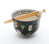 Picture of Quality Japanese Ramen Udon Noodle Bowl with Chopsticks Gift Set 5 Inch Diameter (Lucky Cat)