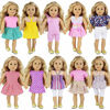 Picture of ZITA ELEMENT 10 Sets Clothes for American 18 Inch Girl Doll - Handmade Fashion Oufits, Daily Party Dress Fits 16 Inch - 18 Inch Girl Dolls Accessories