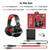 Picture of OneOdio Over Ear Headphone, Wired Bass Headsets with 50mm Driver, Foldable Lightweight Headphones with Shareport and Mic for Recording Monitoring Podcast Guitar PC TV - (Red)