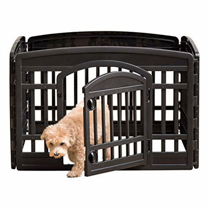 Picture of IRIS USA Ci-604E, Pet Playpen With Door, Black, 1 Pack, Black-R, 24''H