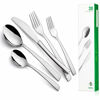 Picture of Ferfil Flatware Set, 20-Piece Stainless Steel Silverware /Cutlery /Tableware Set Service for 4, Include Knife/Fork/Spoon, Mirror Polished, Dishwasher Safe