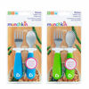 Picture of Munchkin 4 Count Raise Toddler Fork and Spoon, Blue/Green, 12+