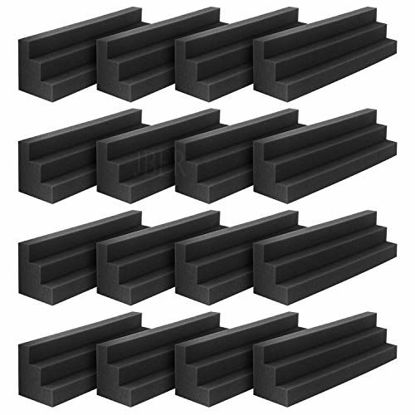 Picture of JBER Column Acoustic Wedge Studio Foam Corner Block Finish Corner Wall in Studios or Home Theater (16 Pack)