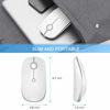 Picture of Bluetooth Wireless Mouse, Easy Switch to 3 Device, Vssoplor Rechargeable Type C Mouse Compatible with MacBook, Laptop, Windows Mac OS Quiet Clicking Mouse-White and Silver