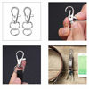 Picture of Anezus 100pcs Key Chain Clip Hook and D Rings Set Include 50Pcs Swivel Snap Hooks Lanyard Clips and 50Pcs D Rings for Keychain and Purse Hardware (1/2 Inside Width)