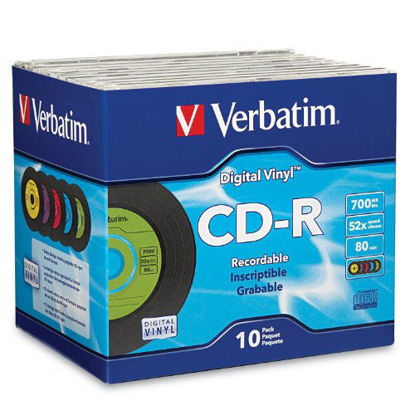 Picture of Verbatim CD-R 80min 52X with Digital Vinyl Surface - 10pk Slim Case - 94439