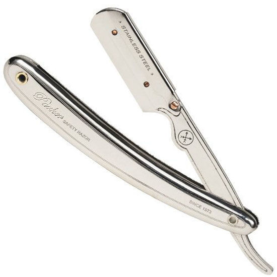 Picture of Parker SR1 Stainless Steel Straight Edge Professional Barber Razor and 5 Parker Premium Platinum blades