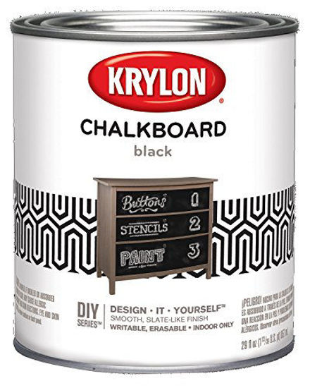 Picture of Krylon K05223000 Chalkboard Paint Special Purpose Brush-On, Black, Quart