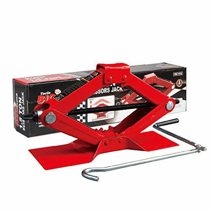 Picture of BIG RED T10152 Torin Steel Scissor Lift Jack Car Kit, 1.5 Ton (3,000 lb) Capacity, Red