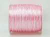 Picture of PINK 1mm Bugtail Satin Cord Shamballa Macrame Beading Nylon Kumihimo String (210ft Spool)