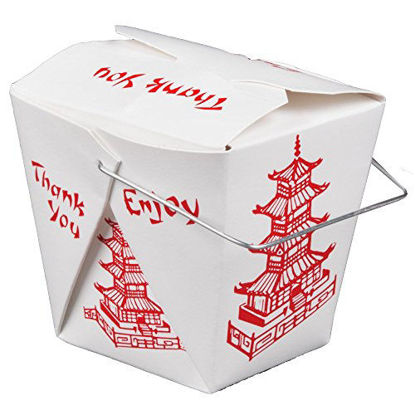 Picture of 15 Count 16 oz Pagoda Wire Handle Chinese Takeout Box