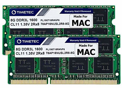 Picture of Timetec Hynix IC 16GB KIT(2x8GB) Compatible for Apple DDR3L 1600MHz for MacBook Pro(Early/Late 2011,Mid 2012), iMac(Mid 2011,Late 2012,Early/Late 2013,Late 2014,Mid 2015), Mac Mini(Mid 2011,Late 2012)